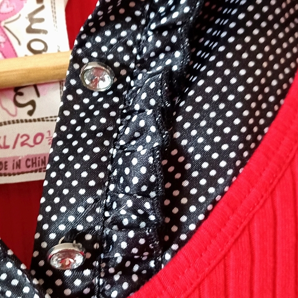 Like new vintage red long sleeve dress top - Picture 2 of 3